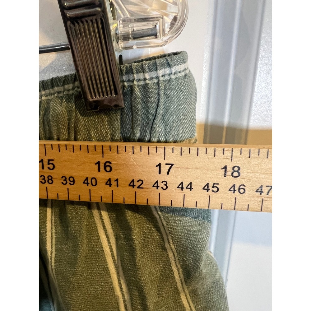 American Eagle Womens Shorts Striped Linen Blend Green Large - Picture 3 of 5